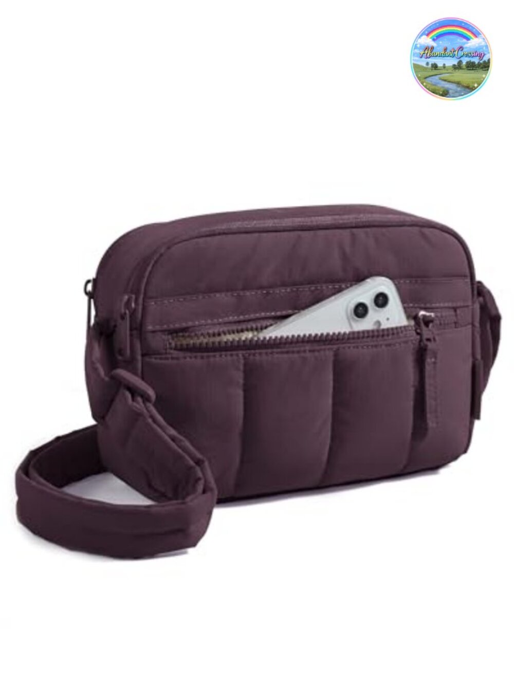RFID Blocking Nylon Crossbody Bag Mini Travel Purse Puffy Lightweight